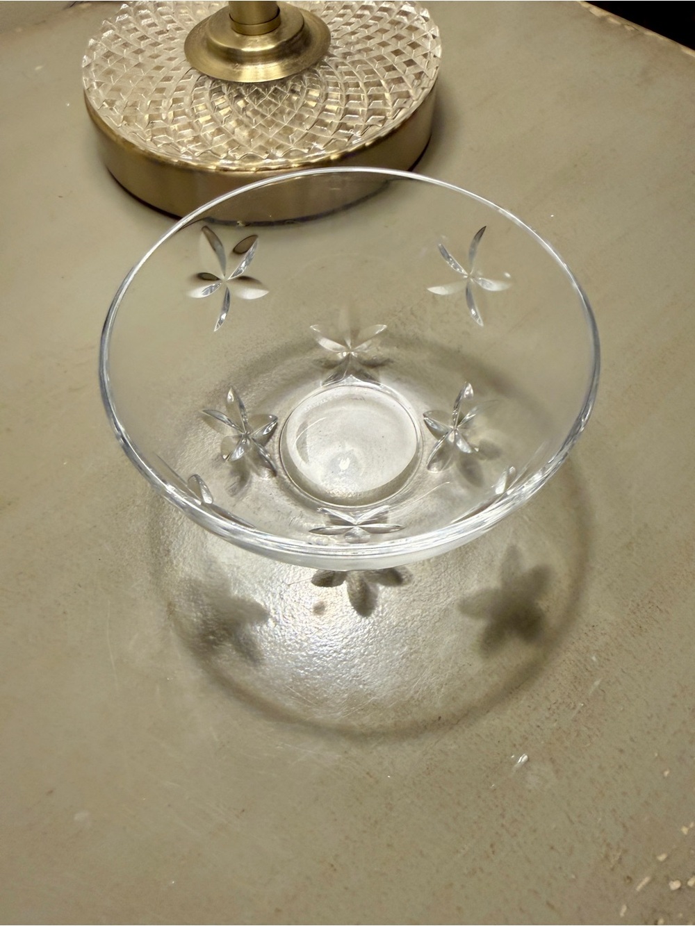 Tiffany & Co Clear Starburst Etched Glass Trinket Dish